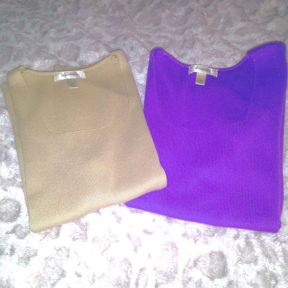 (2) Comfy Dressbarn Short Slv Sweater Duo Medium